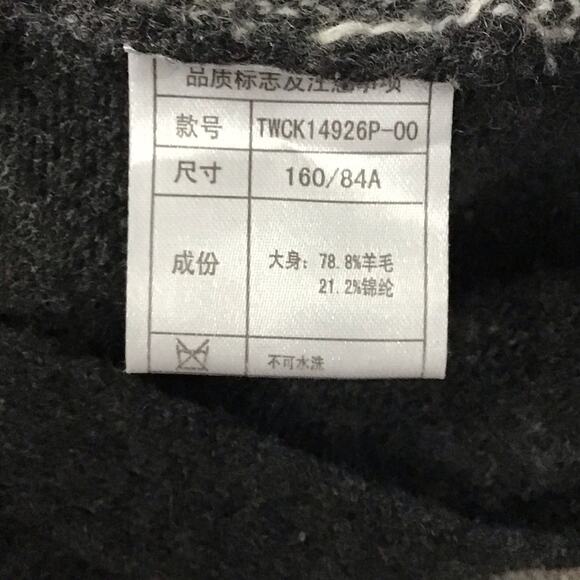 VINTAGE VTG Teenie Weenie Gold Bear Wool Argyle Grey Cream Cardigan Sweater S - Picture 6 of 6